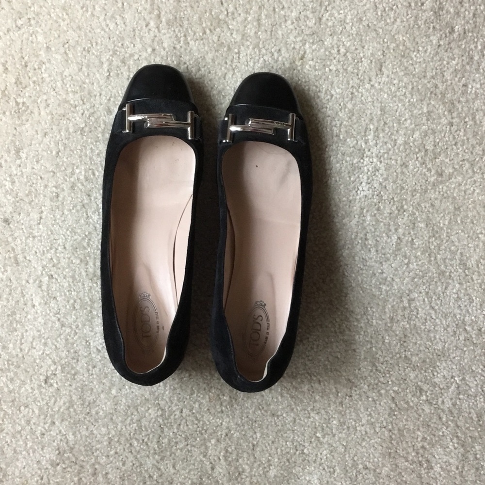 Tods, Black Leather Pumps, Size 38